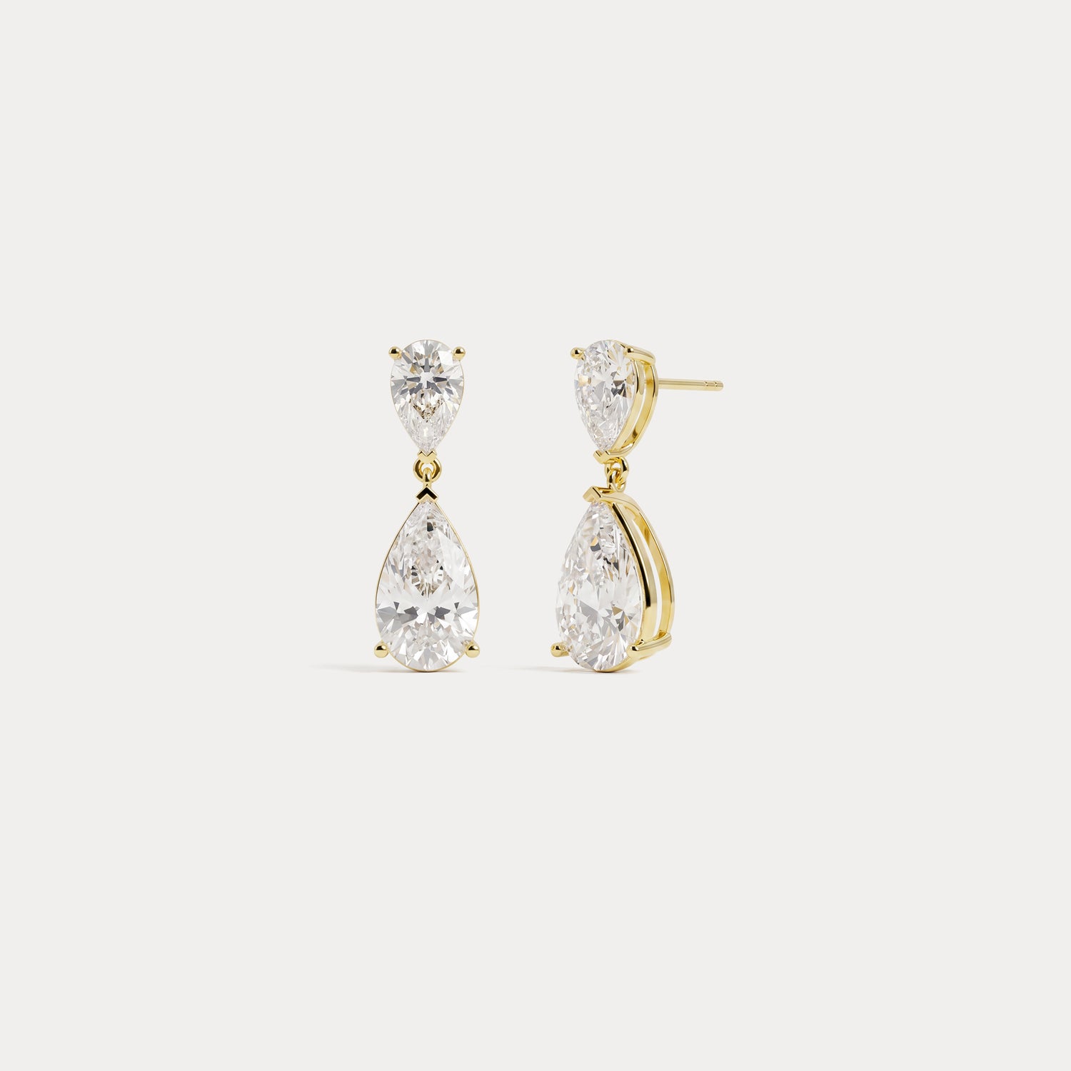 7 CTW Mirror Pear Lab-Grown Diamond Drop Earrings - Earrings