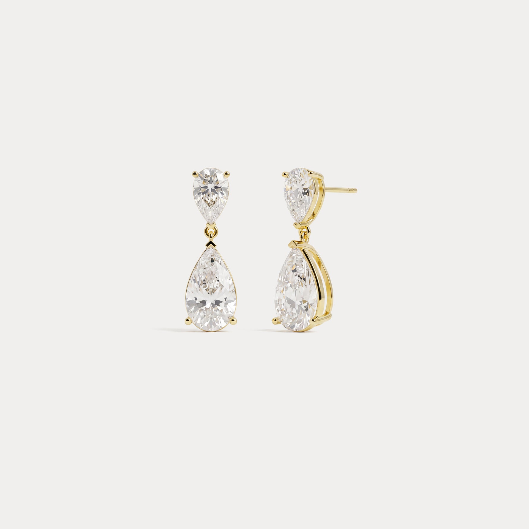 7 CTW Mirror Pear Lab-Grown Diamond Drop Earrings - Earrings