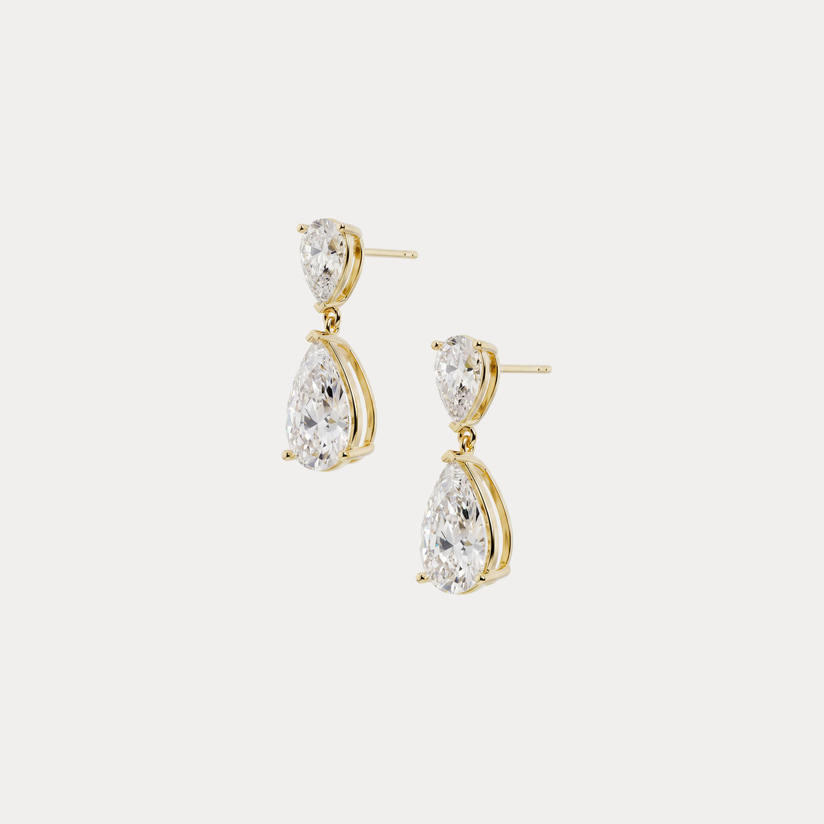 7 CTW Mirror Pear Lab-Grown Diamond Drop Earrings - Earrings