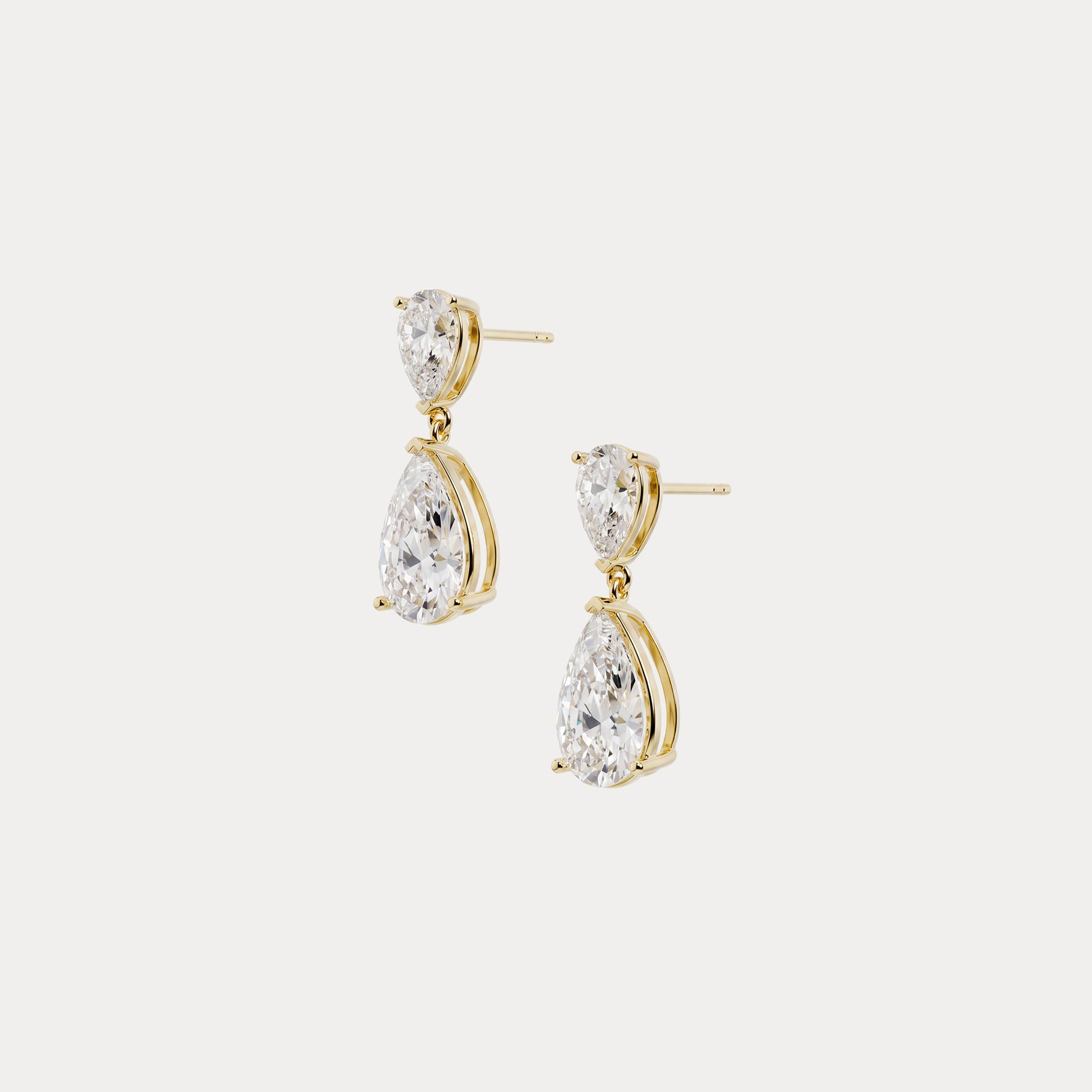 7 CTW Mirror Pear Lab-Grown Diamond Drop Earrings - Earrings
