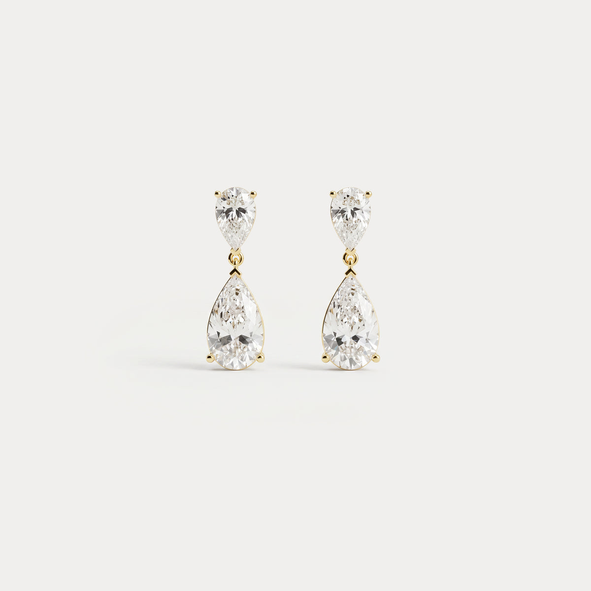7 CTW Mirror Pear Lab-Grown Diamond Drop Earrings - Earrings