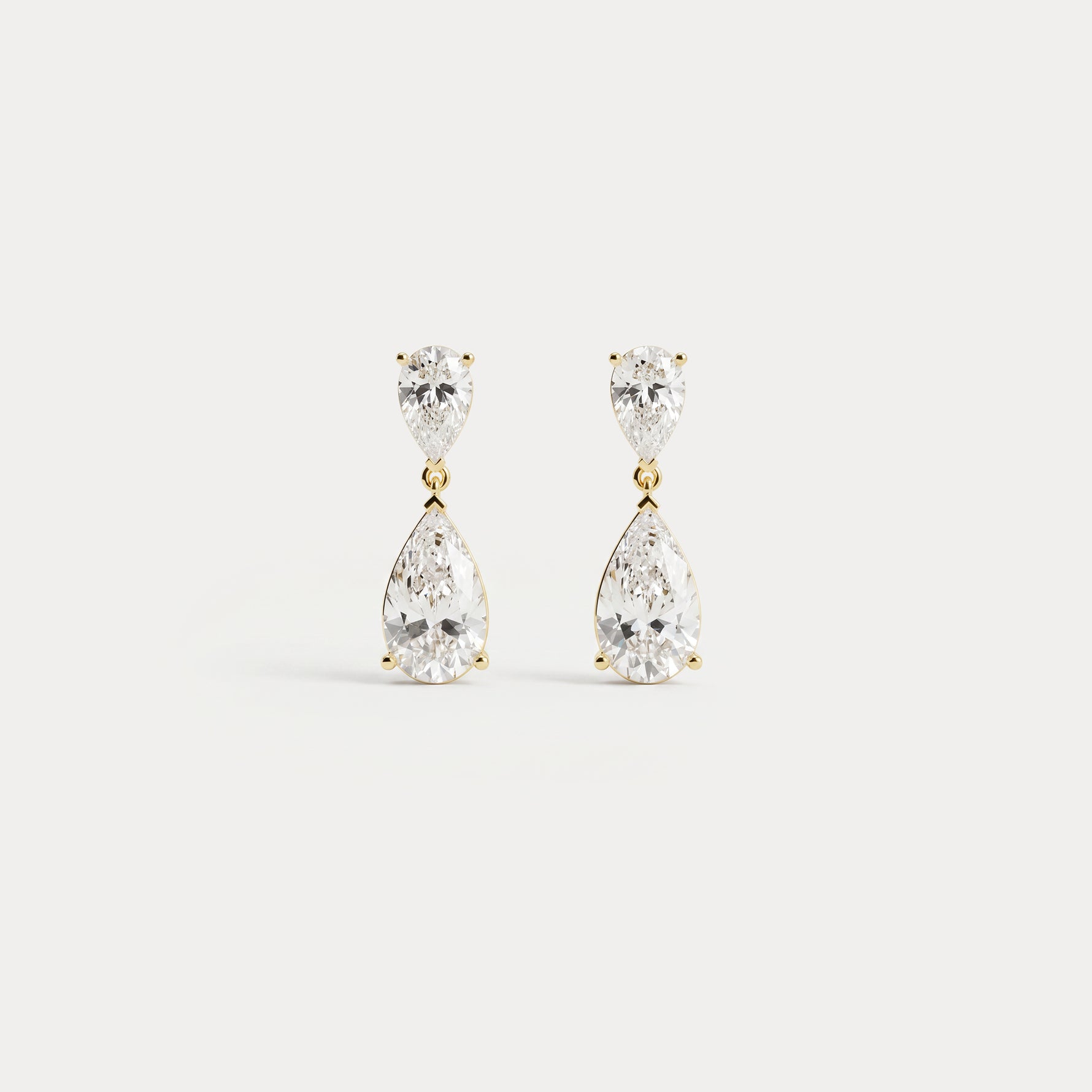 7 CTW Mirror Pear Lab-Grown Diamond Drop Earrings - Earrings