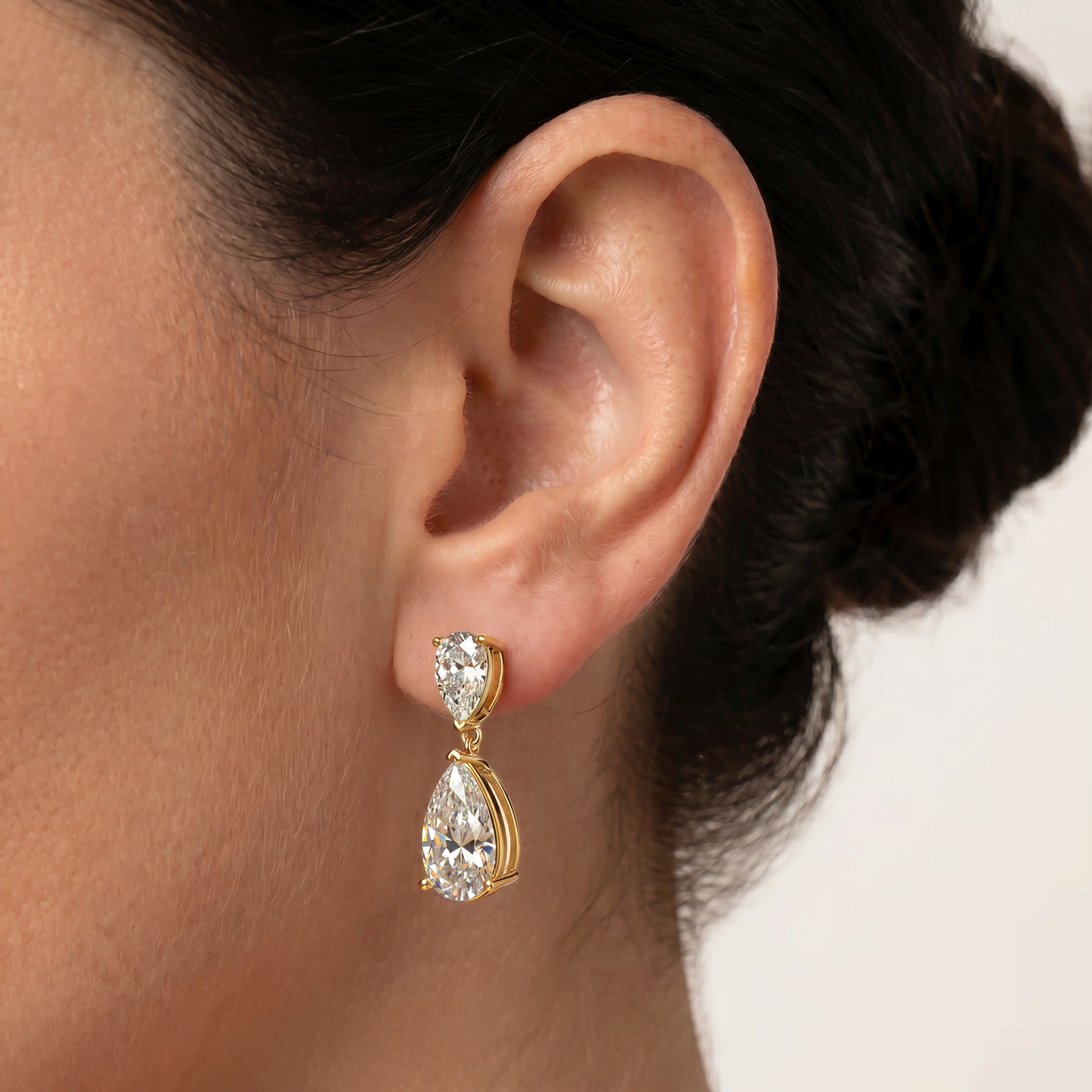 7 CTW Mirror Pear Lab-Grown Diamond Drop Earrings - Earrings