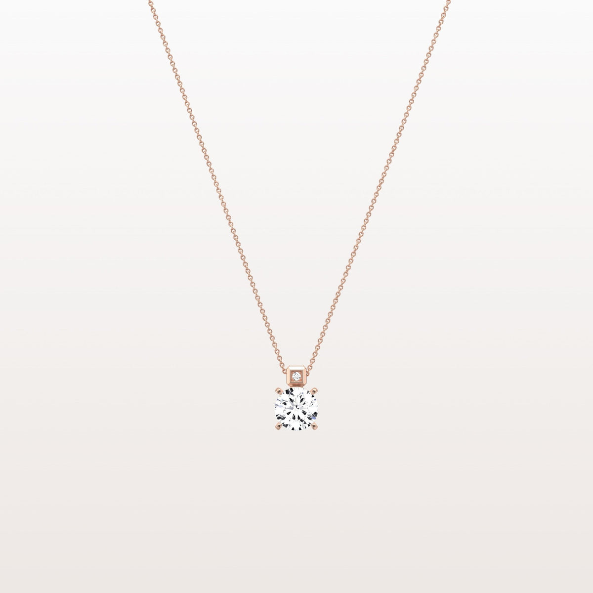 0.5CT Round Lab Grown Diamond Necklace in 14K Gold/Platinum - Necklaces