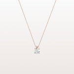 0.5CT Round Lab Grown Diamond Necklace in 14K Gold/Platinum - Necklaces