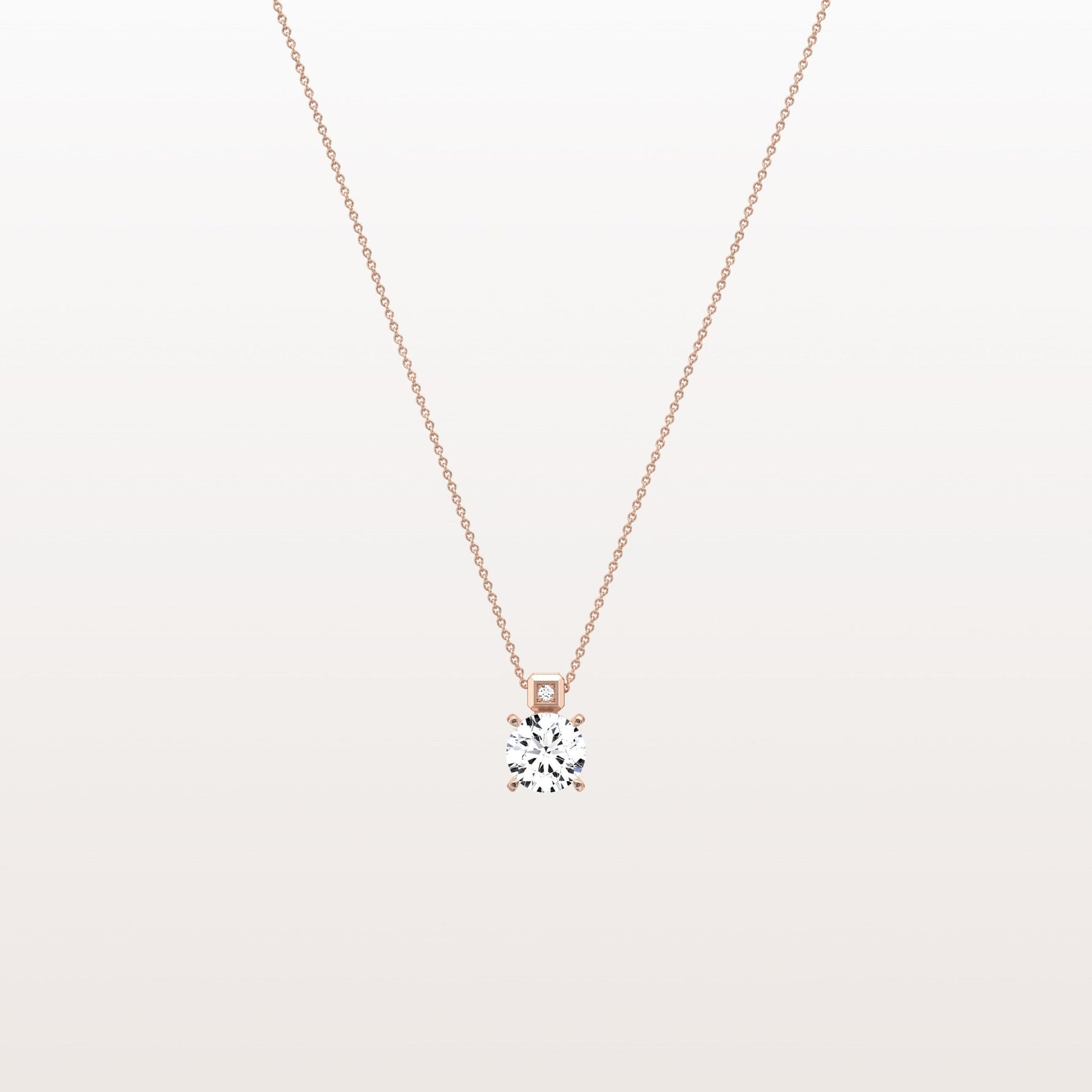 0.5CT Round Lab Grown Diamond Necklace in 14K Gold/Platinum - Necklaces