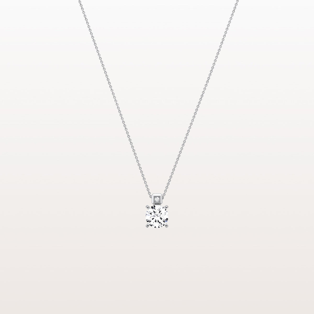 0.5CT Round Lab Grown Diamond Necklace in 14K Gold/Platinum - Necklaces