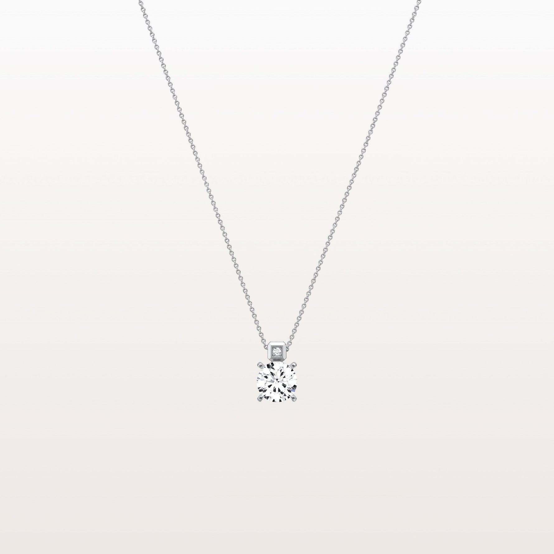0.5CT Round Lab Grown Diamond Necklace in 14K Gold/Platinum - Necklaces