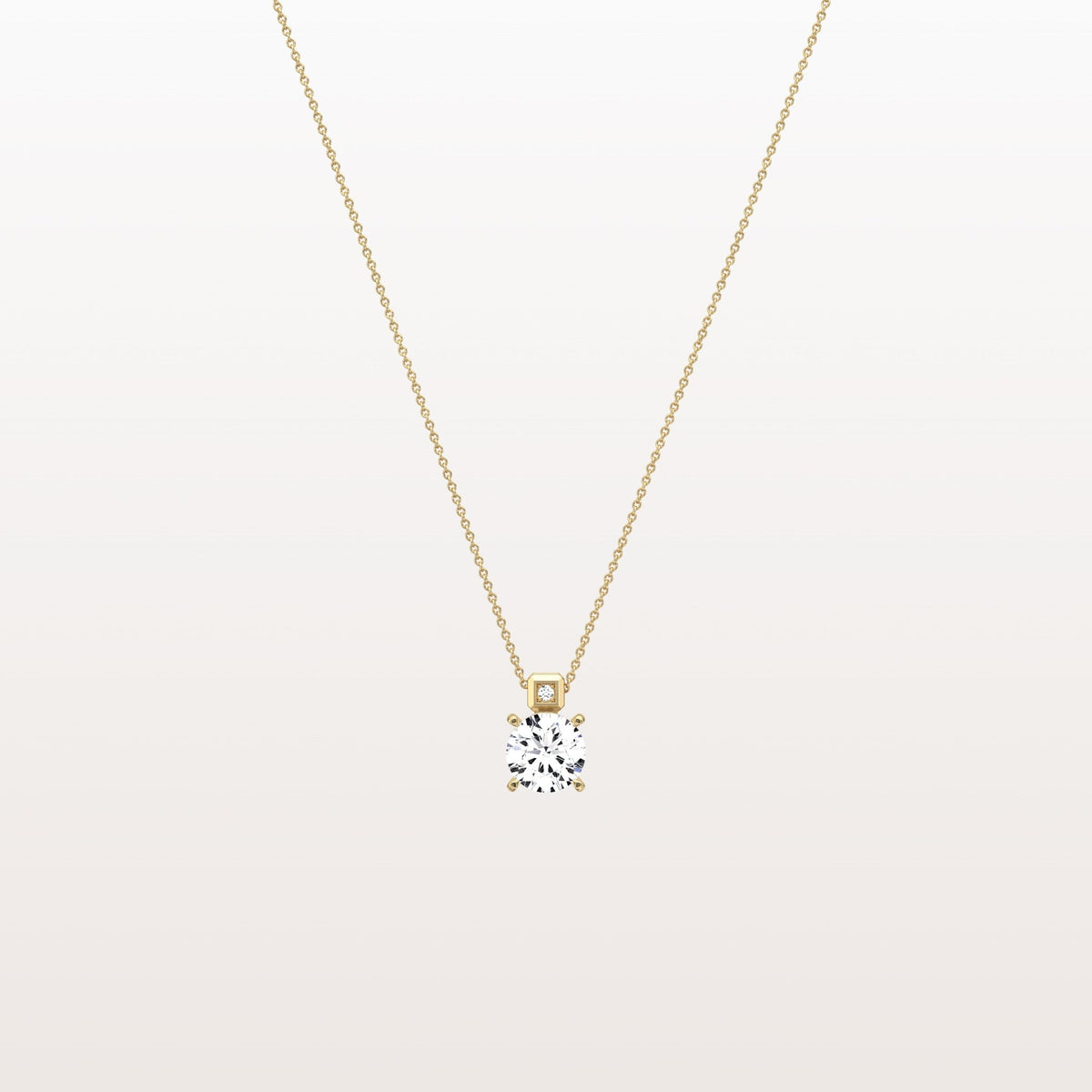 0.5CT Round Lab Grown Diamond Necklace in 14K Gold/Platinum - Necklaces