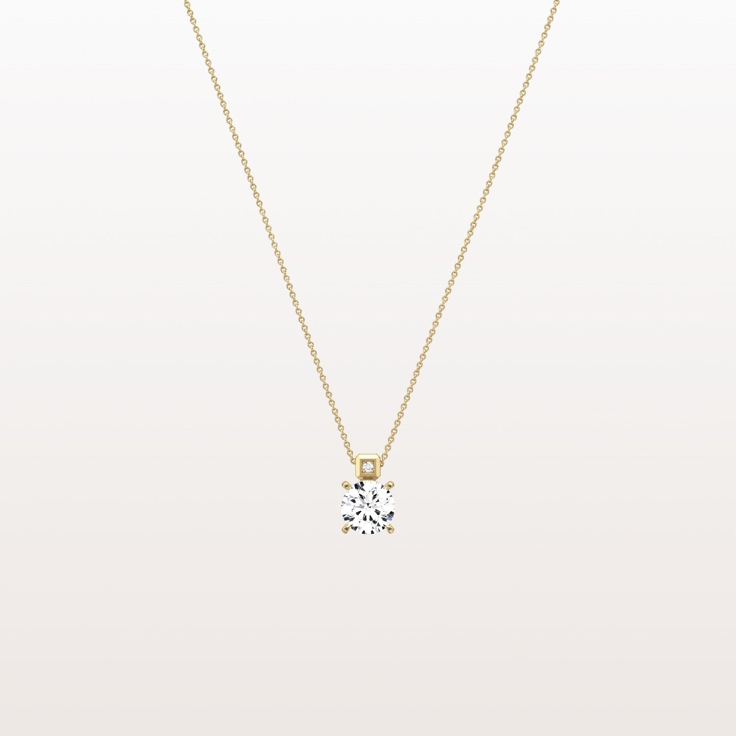 0.5CT Round Lab Grown Diamond Necklace in 14K Gold/Platinum - Necklaces