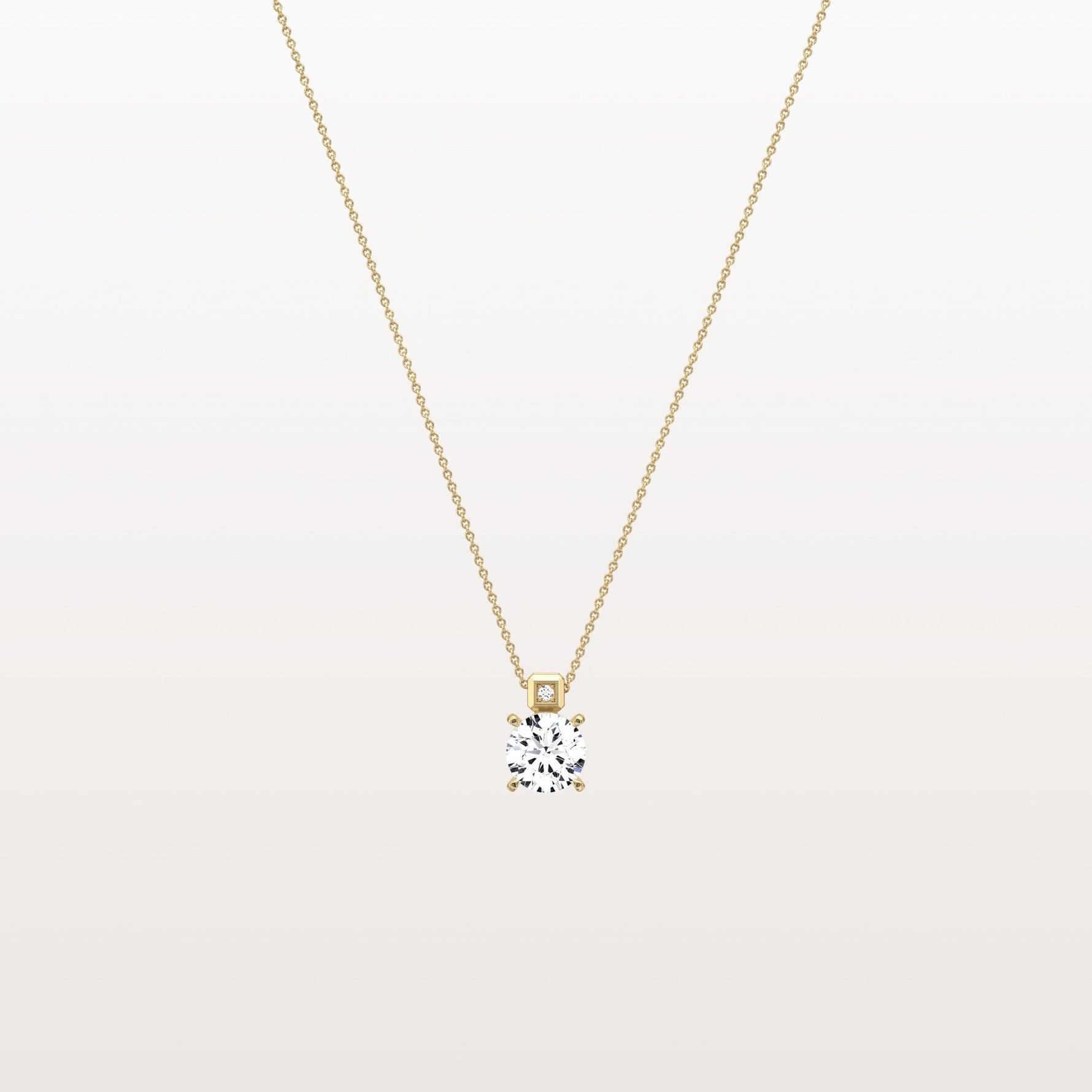 0.5CT Round Lab Grown Diamond Necklace in 14K Gold/Platinum - Necklaces