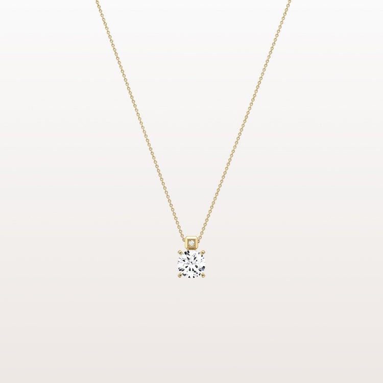 0.5CT Round Lab Grown Diamond Necklace in 14K Gold/Platinum - Necklaces