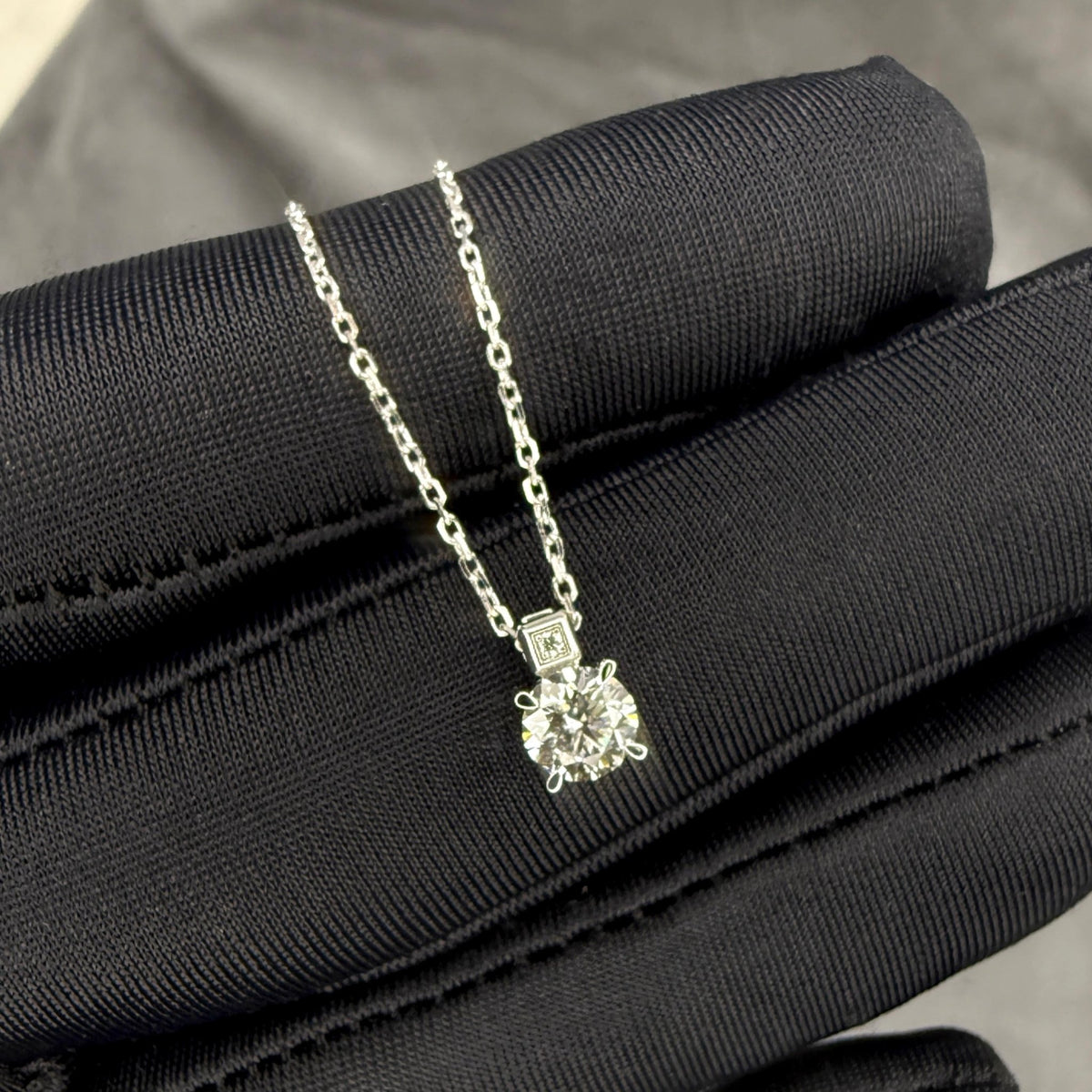 0.5CT Round Lab Grown Diamond Necklace in 14K Gold/Platinum - Necklaces
