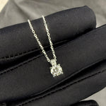 0.5CT Round Lab Grown Diamond Necklace in 14K Gold/Platinum - Necklaces