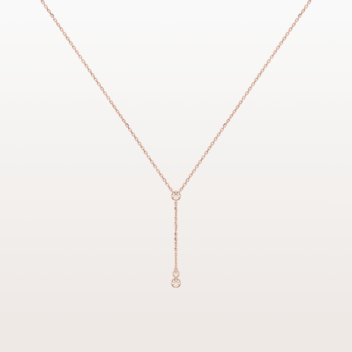 Center Stage | Bezel Diamond Lariat Necklace - Necklaces