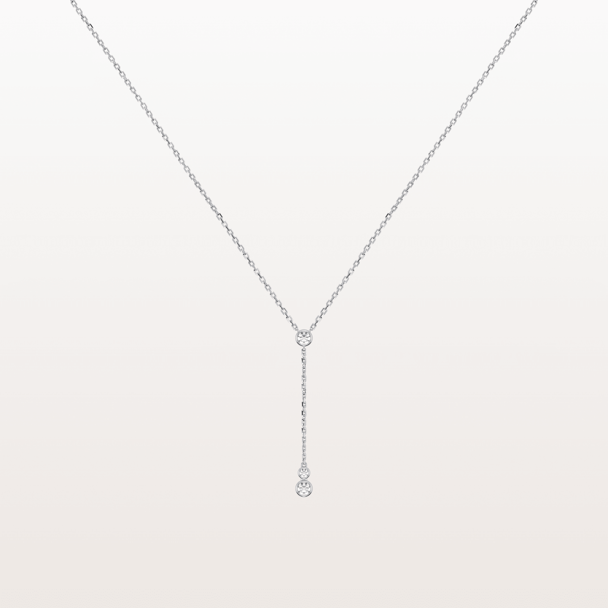 Center Stage | Bezel Diamond Lariat Necklace - Necklaces