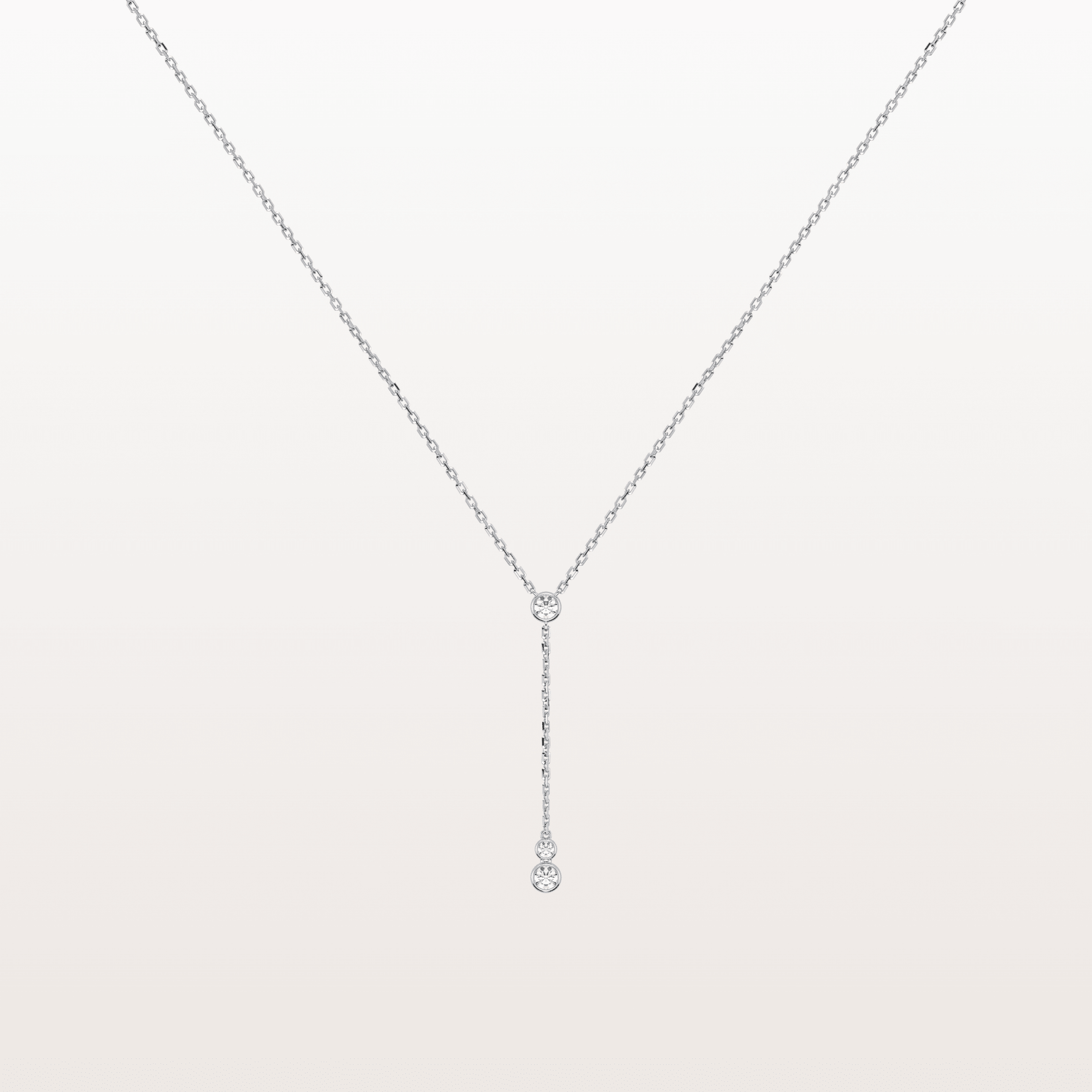 Center Stage | Bezel Diamond Lariat Necklace - Necklaces
