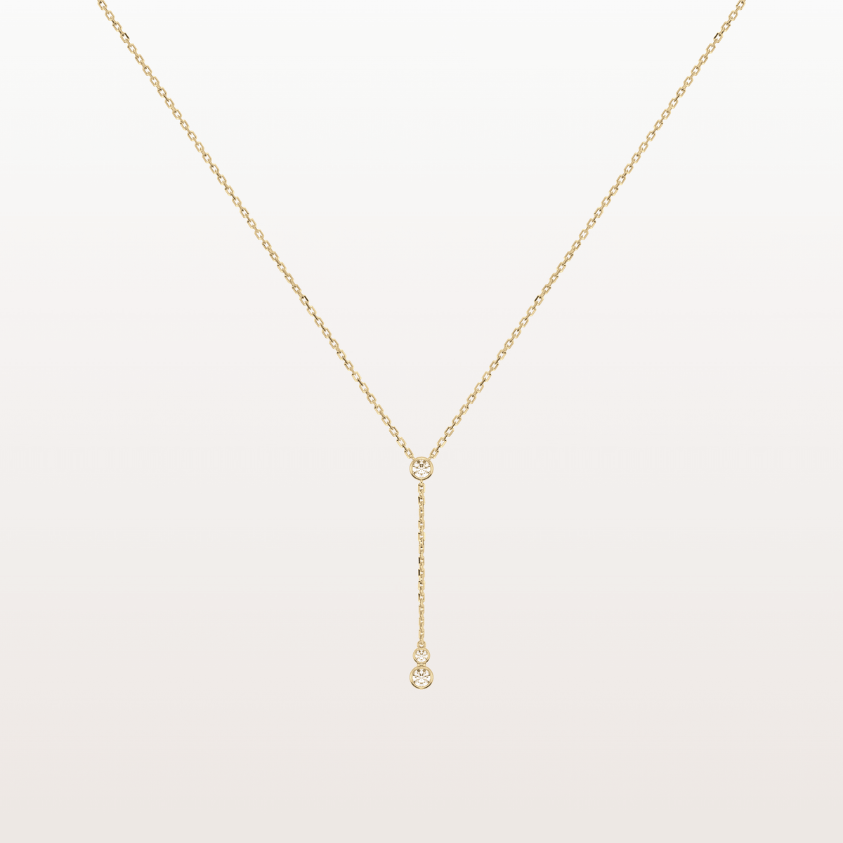 Center Stage | Bezel Diamond Lariat Necklace - Necklaces
