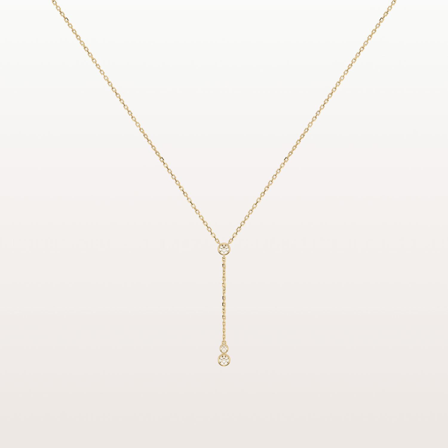 Center Stage | Bezel Diamond Lariat Necklace - Necklaces