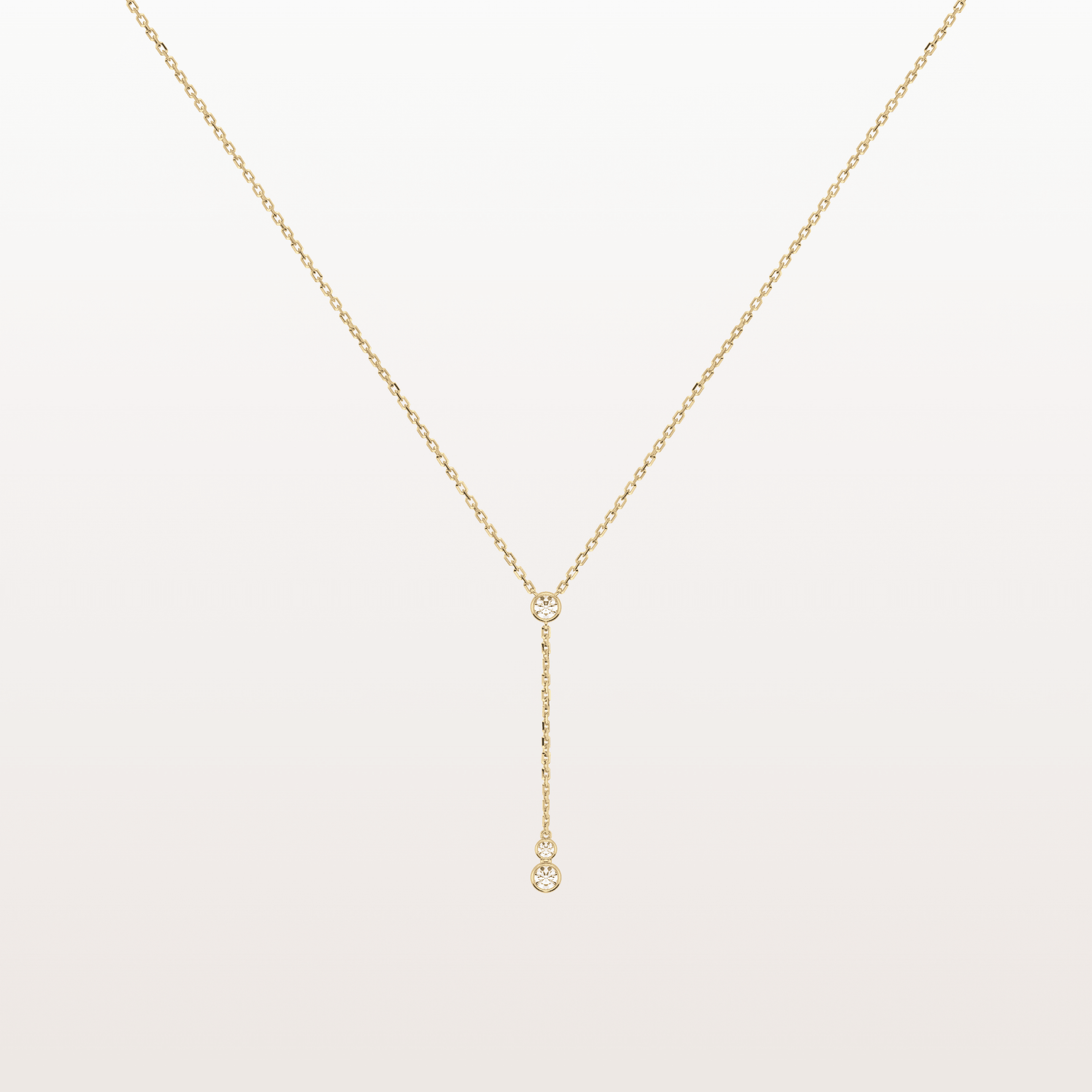 Center Stage | Bezel Diamond Lariat Necklace - Necklaces