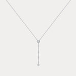 Lab - Grown Diamond Y Drop Pendant Necklace in 14K Solid Gold/Platinum - Necklaces