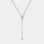 Lab - Grown Diamond Y Drop Pendant Necklace in 14K Solid Gold/Platinum - Necklaces