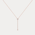 Lab - Grown Diamond Y Drop Pendant Necklace in 14K Solid Gold/Platinum - Necklaces