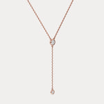 Lab - Grown Diamond Y Drop Pendant Necklace in 14K Solid Gold/Platinum - Necklaces