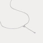 Lab - Grown Diamond Y Drop Pendant Necklace in Sterling Silver - Necklaces