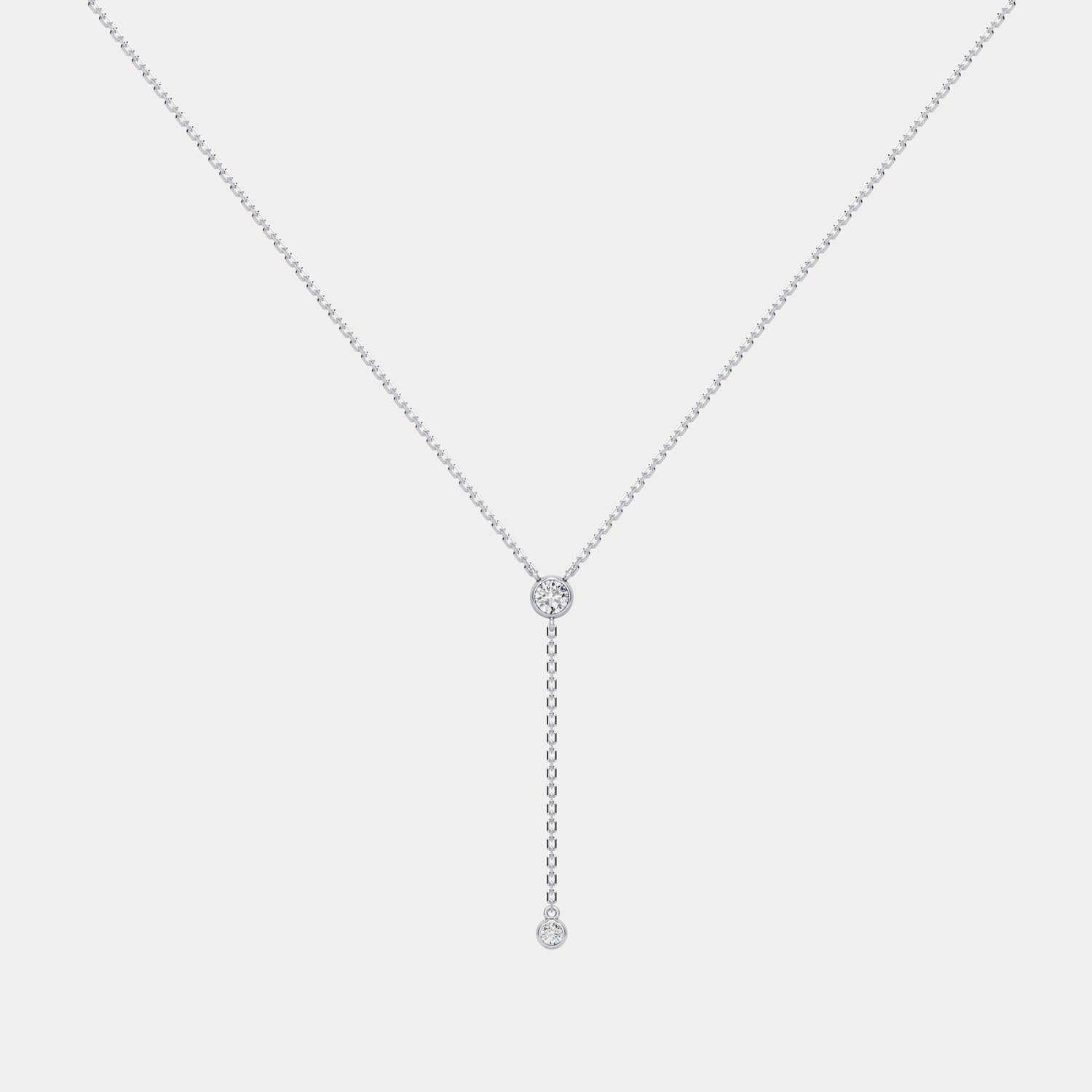 Lab - Grown Diamond Y Drop Pendant Necklace in Sterling Silver - Necklaces