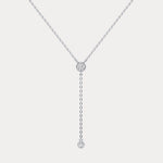 Lab - Grown Diamond Y Drop Pendant Necklace in Sterling Silver - Necklaces