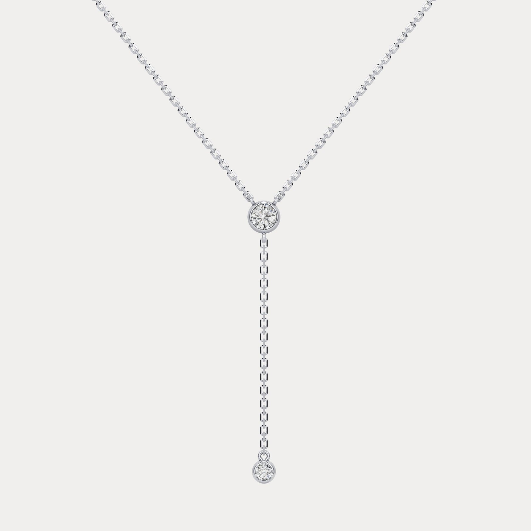 Lab - Grown Diamond Y Drop Pendant Necklace in Sterling Silver - Necklaces
