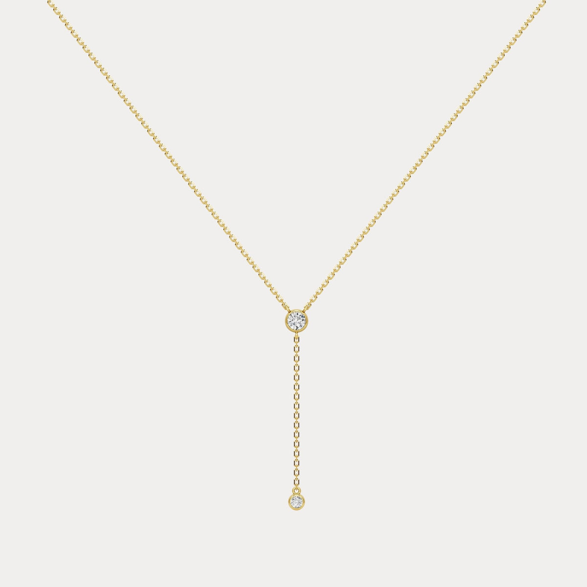 Lab - Grown Diamond Y Drop Pendant Necklace in Sterling Silver - Necklaces