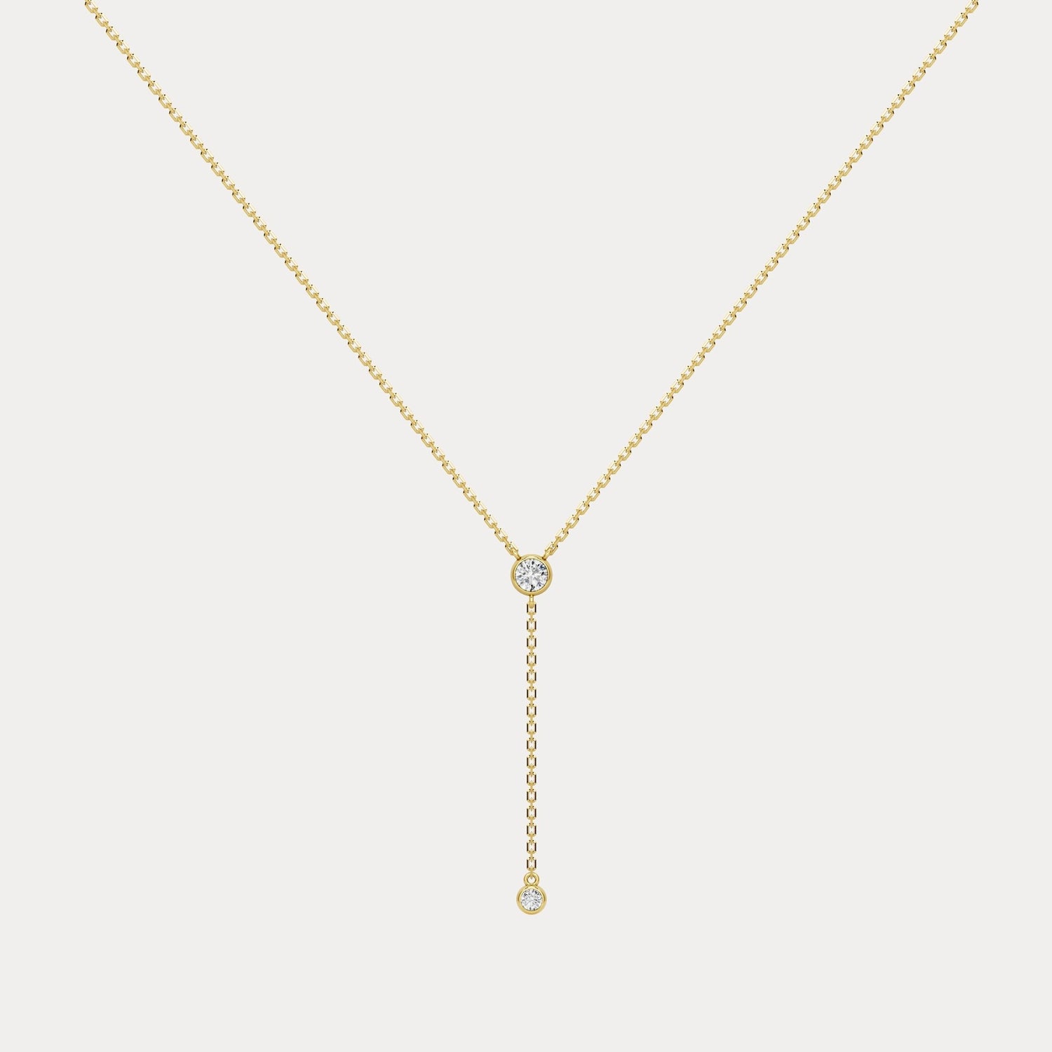 Lab - Grown Diamond Y Drop Pendant Necklace in Sterling Silver - Necklaces