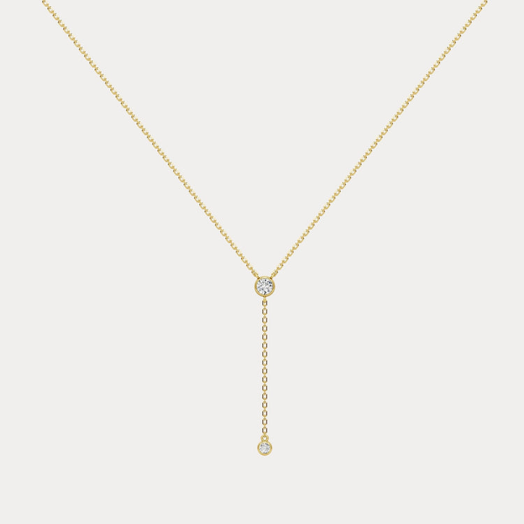 Lab - Grown Diamond Y Drop Pendant Necklace in Sterling Silver - Necklaces