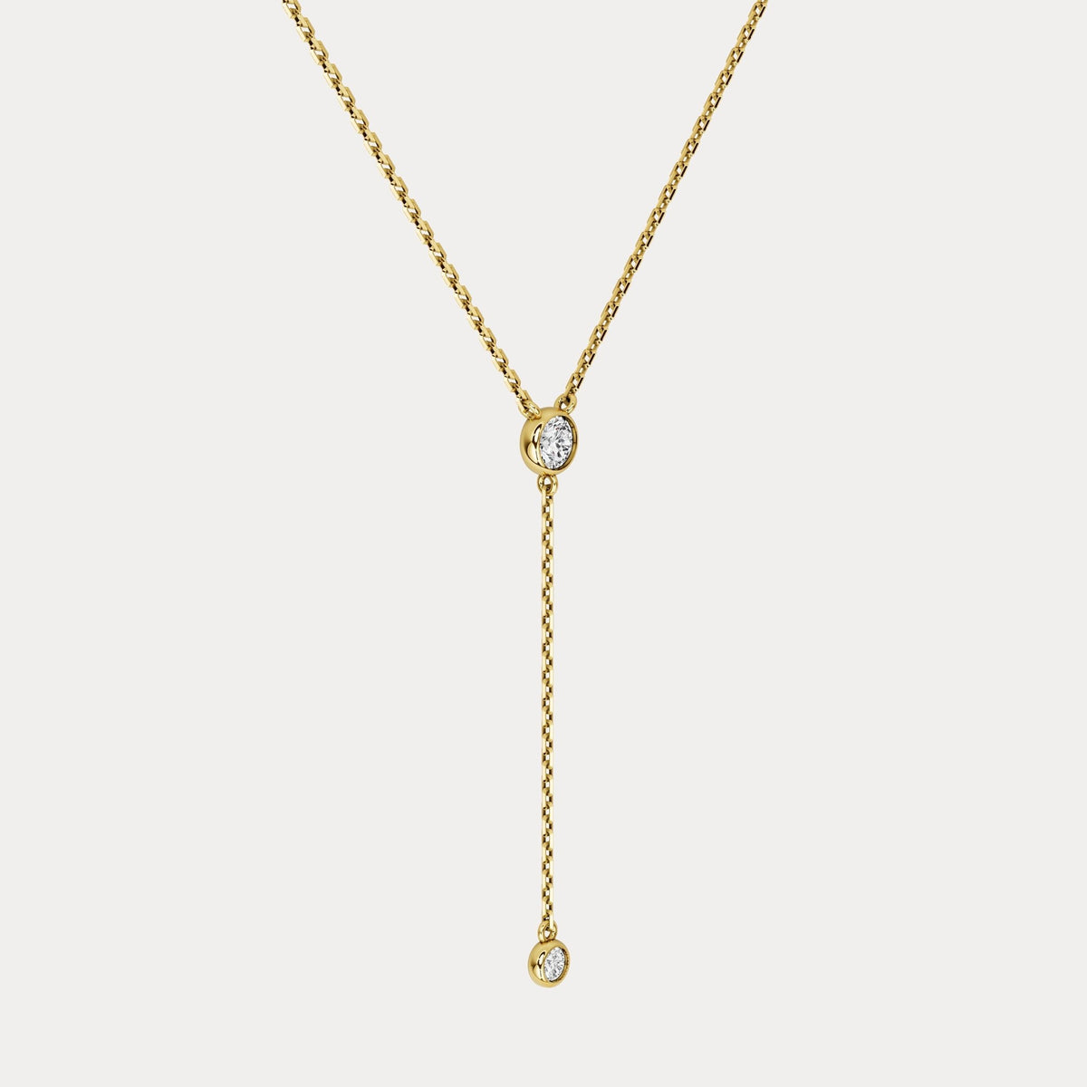 Lab - Grown Diamond Y Drop Pendant Necklace in Sterling Silver - Necklaces