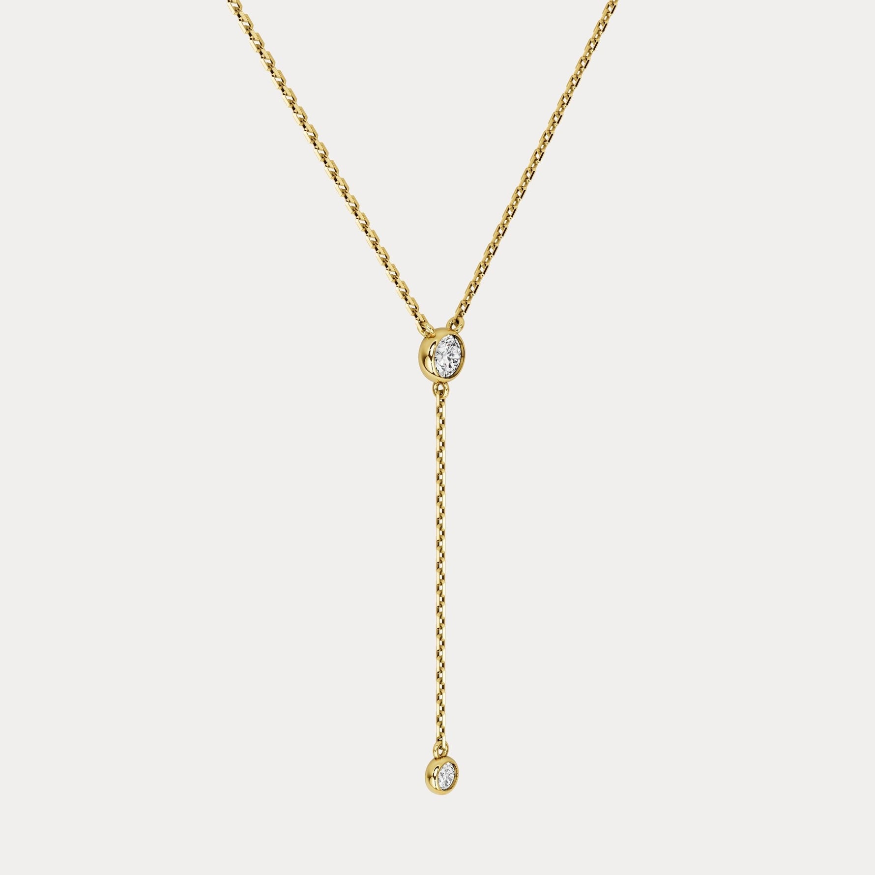 Lab - Grown Diamond Y Drop Pendant Necklace in Sterling Silver - Necklaces