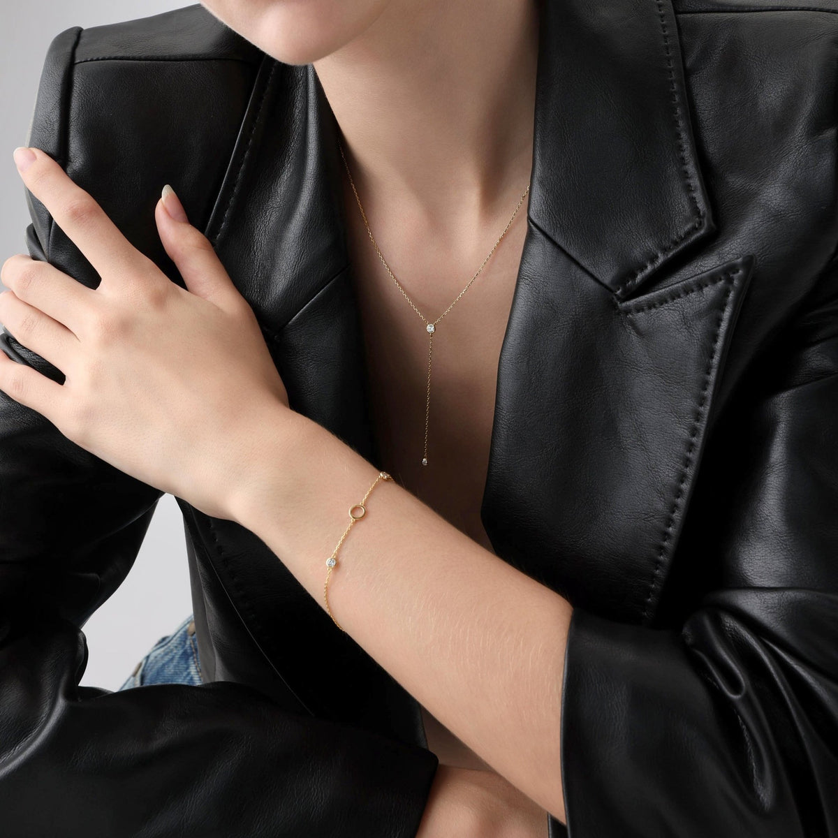 Lab - Grown Diamond Y Drop Pendant Necklace in Sterling Silver - Necklaces