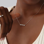Bezel Multi-Shape Cluster Lab-Grown Diamond Necklace in 14K Solid Gold / Platinum - Necklaces