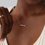 Bezel Multi-Shape Cluster Lab-Grown Diamond Necklace in 14K Solid Gold / Platinum - Necklaces