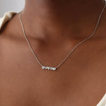 Bezel Multi-Shape Cluster Lab-Grown Diamond Necklace in 14K Solid Gold / Platinum - Necklaces