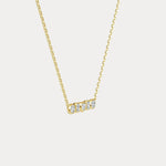 Bezel Multi-Shape Cluster Lab-Grown Diamond Necklace in 14K Solid Gold / Platinum - Necklaces