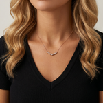 Seven - Stone Bezel - Set Lab - Grown Diamond Bar Necklace in 14K Gold/Platinum - Necklaces