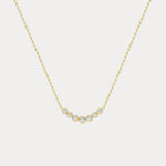 Seven - Stone Bezel - Set Lab - Grown Diamond Bar Necklace in 14K Gold/Platinum - Necklaces