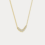 Seven - Stone Bezel - Set Lab - Grown Diamond Bar Necklace in 14K Gold/Platinum - Necklaces