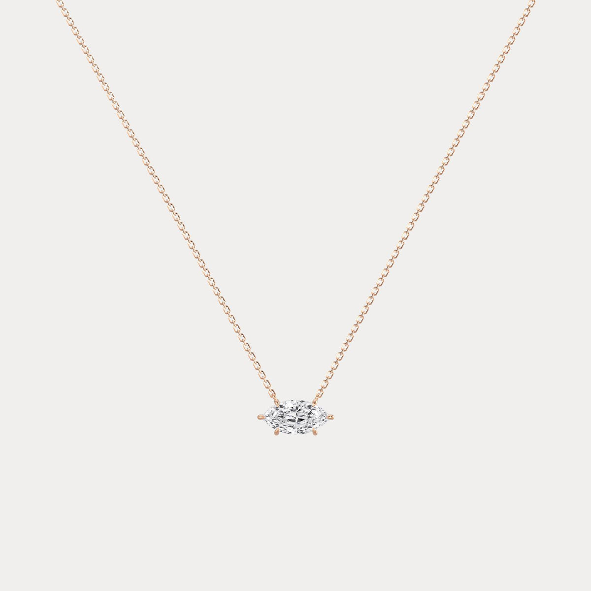 Marquise Lab-Grown Diamond Solitaire Pendant Necklace - Necklaces