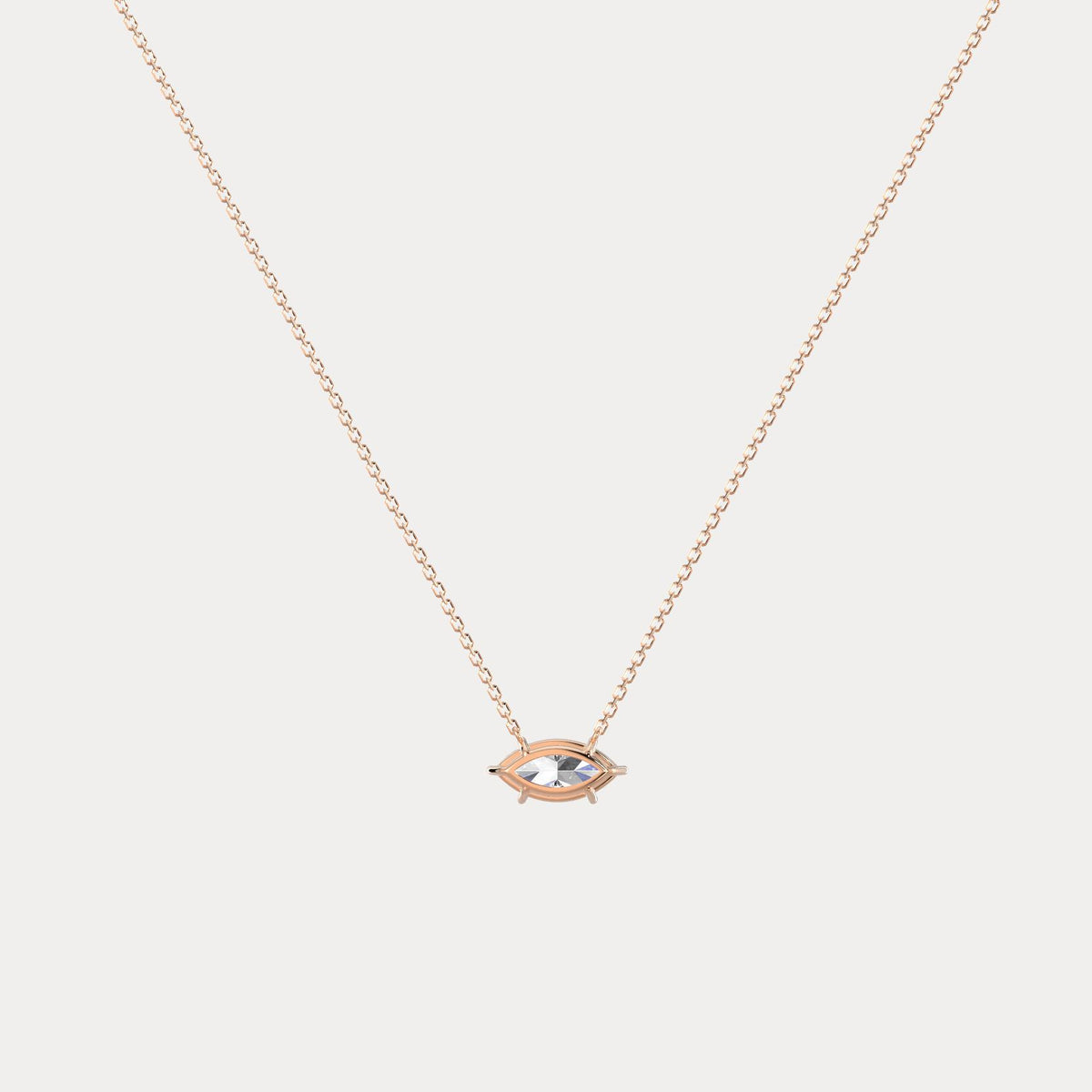 Marquise Lab-Grown Diamond Solitaire Pendant Necklace - Necklaces