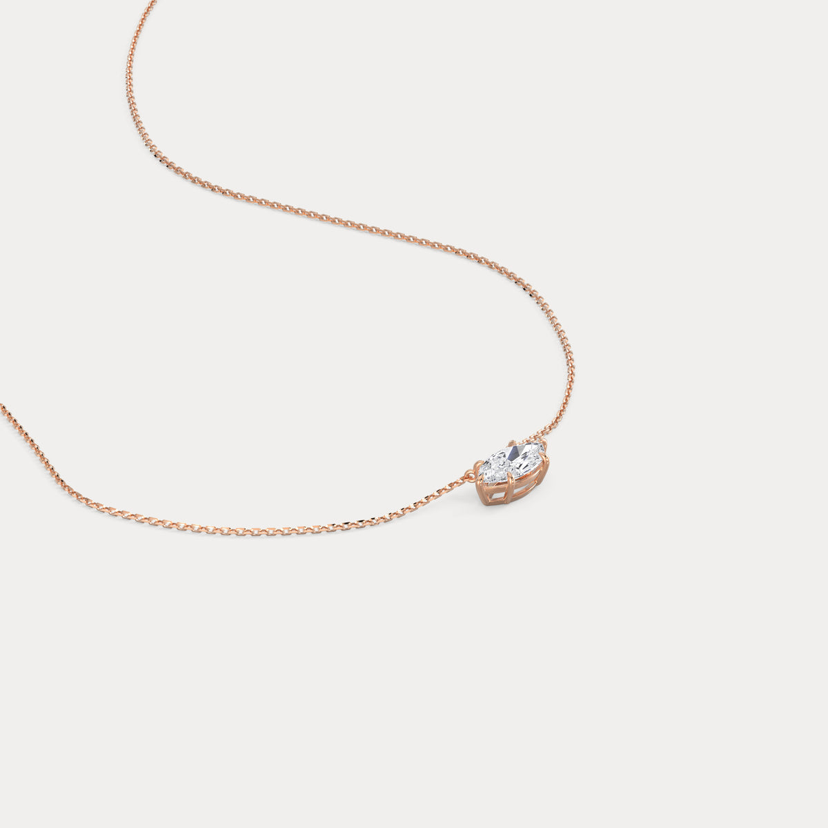 Marquise Lab-Grown Diamond Solitaire Pendant Necklace - Necklaces