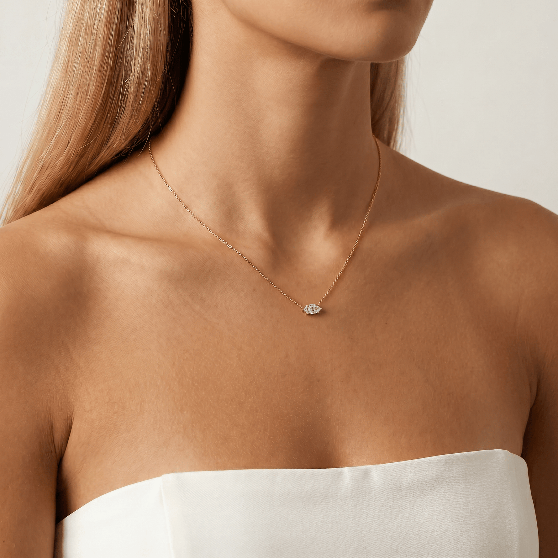 Marquise Lab-Grown Diamond Solitaire Pendant Necklace - Necklaces