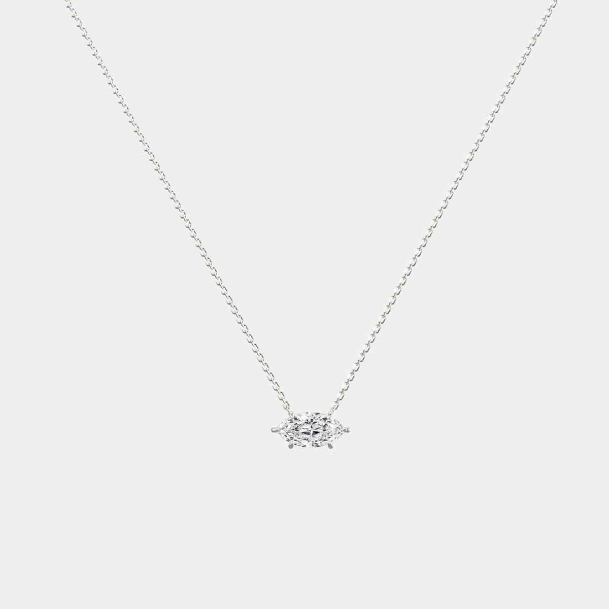 Marquise Lab-Grown Diamond Solitaire Pendant Necklace - Necklaces